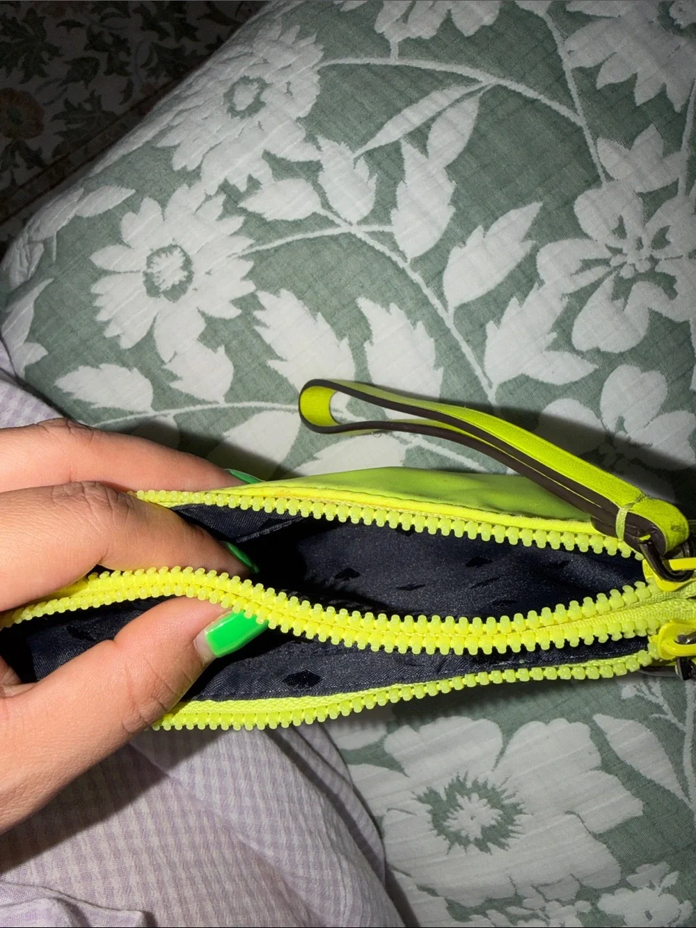kate spade Neon Yellow Zip Wristlet Pouch